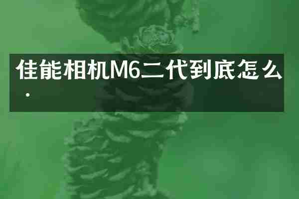 佳能相机M6二代到底怎么样
