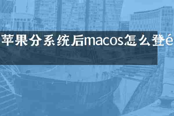 苹果分系统后macos怎么登陆