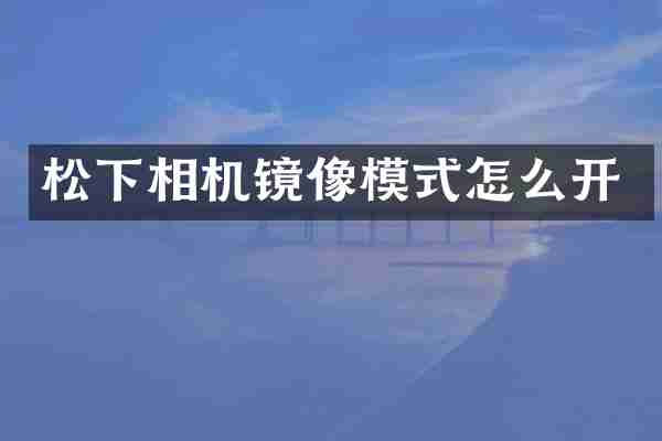 松下相机镜像模式怎么开