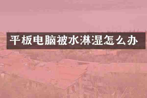 平板电脑被水淋湿怎么办