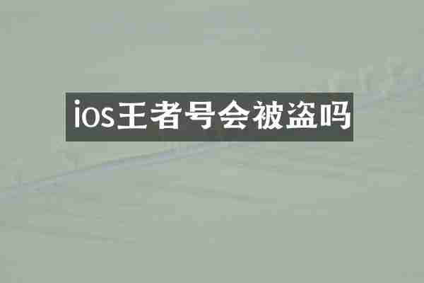 ios王者号会被盗吗