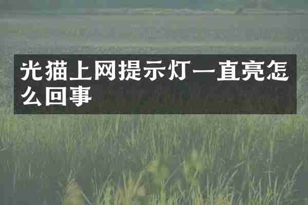 光猫上网提示灯一直亮怎么回事