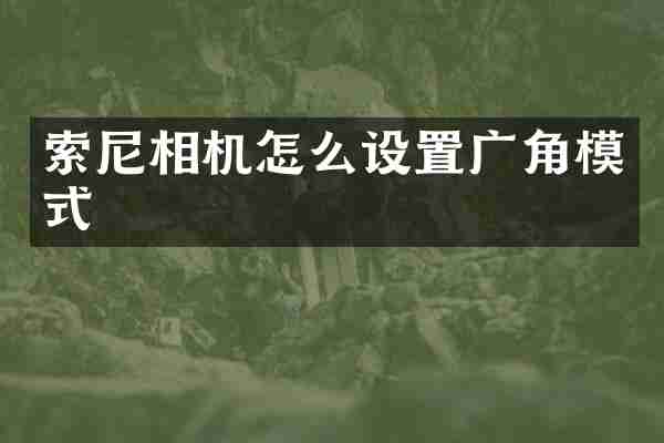 索尼相机怎么设置广角模式