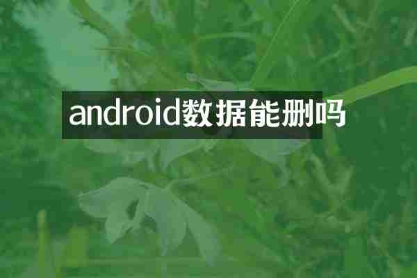 android数据能删吗