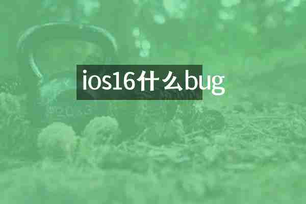 ios16什么bug
