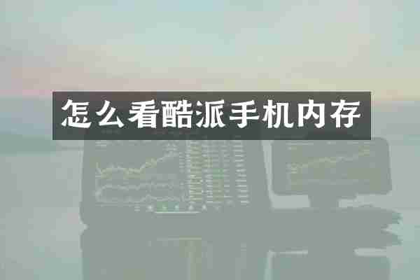 怎么看酷派手机内存