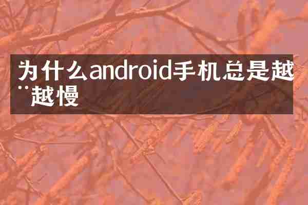 为什么android手机总是越用越慢