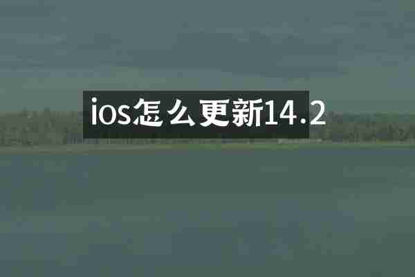 ios怎么更新14.2