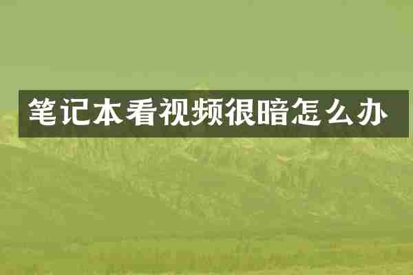 笔记本看视频很暗怎么办