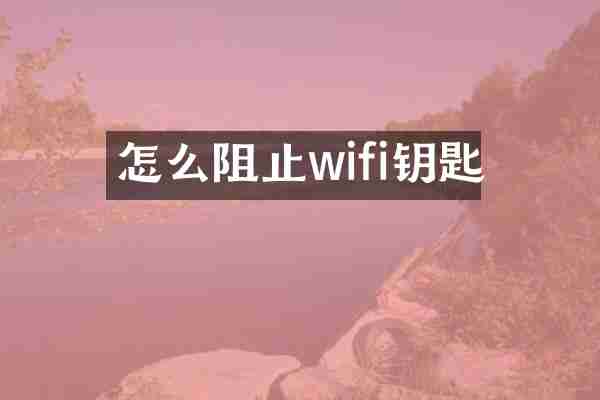 怎么阻止wifi钥匙
