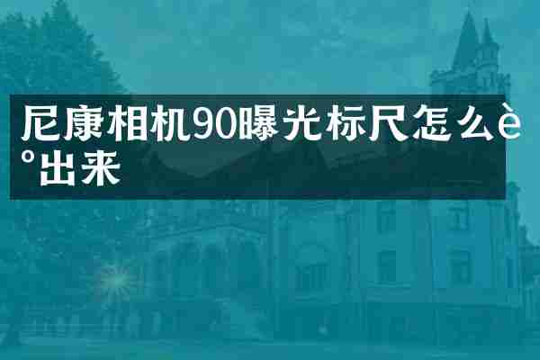 尼康相机90曝光标尺怎么调出来