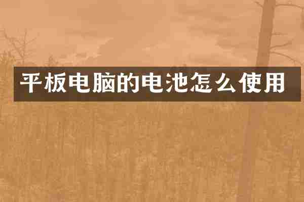 平板电脑的电池怎么使用
