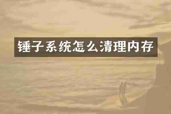 锤子系统怎么清理内存