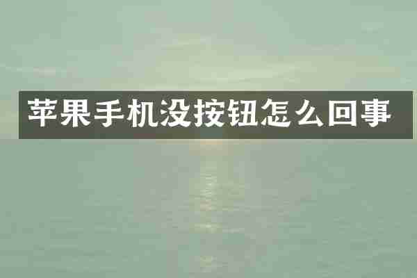 苹果手机没按钮怎么回事