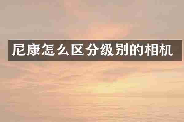 尼康怎么区分级别的相机