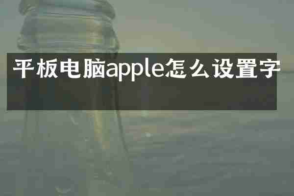 平板电脑apple怎么设置字体