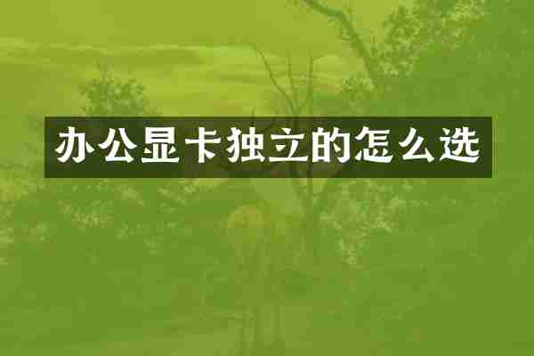 办公显卡独立的怎么选