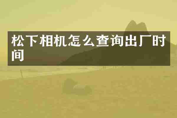 相机怎么查询出厂时间