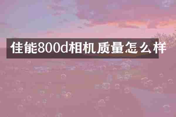 佳能800d相机质量怎么样