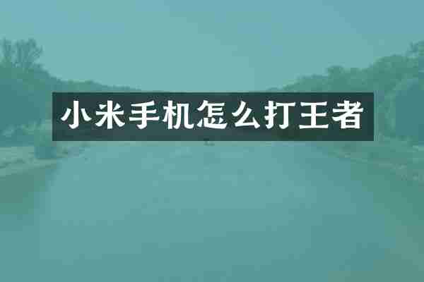 小米手机怎么打王者