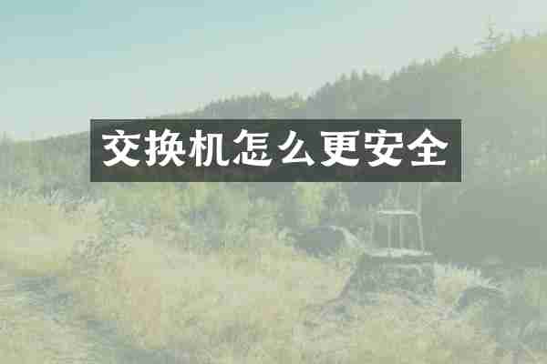 交换机怎么更安全