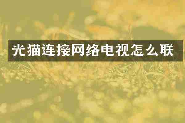 光猫连接网络电视怎么联