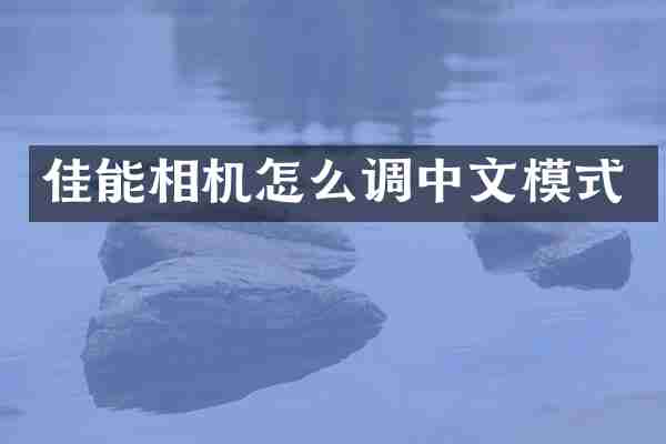 佳能相机怎么调中文模式