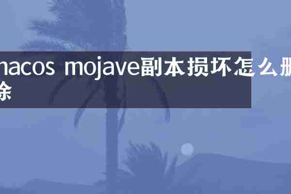 macos mojave副本损坏怎么删除
