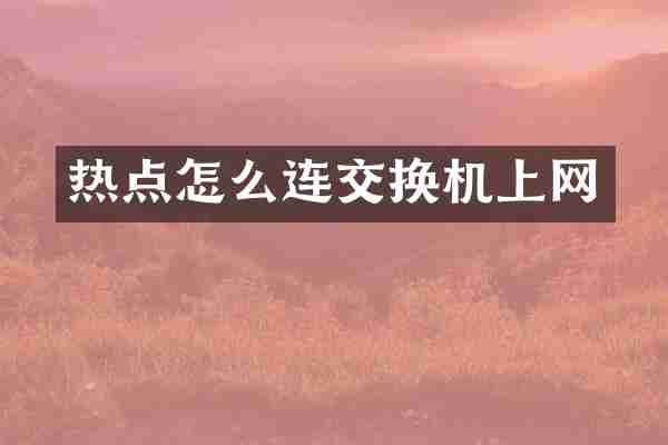 热点怎么连交换机上网