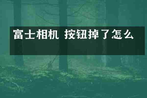 富士相机 按钮掉了怎么办