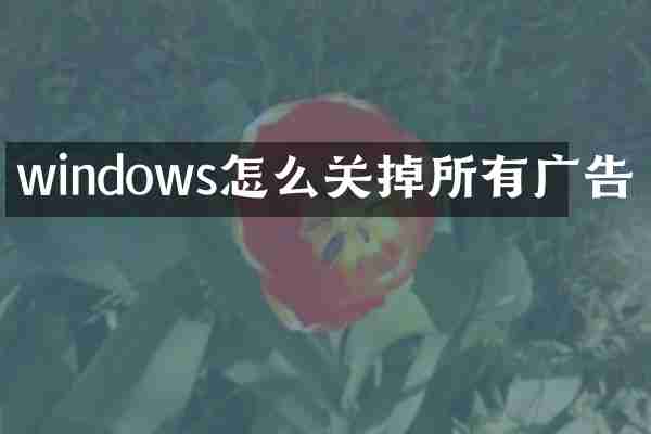 windows怎么关掉所有广告