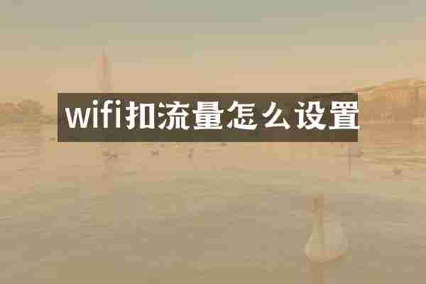 wifi扣流量怎么设置