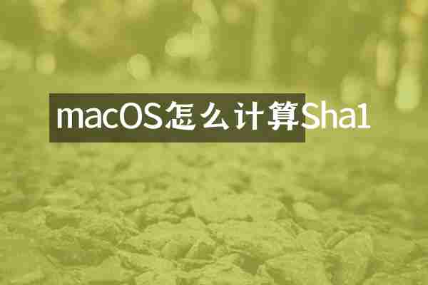 macOS怎么计算Sha1