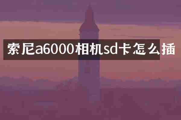 索尼a6000相机sd卡怎么插