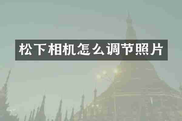 相机怎么调节照片