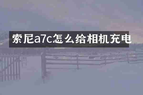 索尼a7c怎么给相机充电