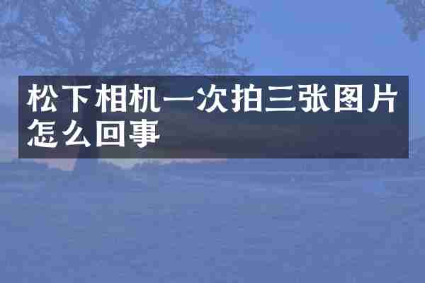 相机一次拍三张图片怎么回事
