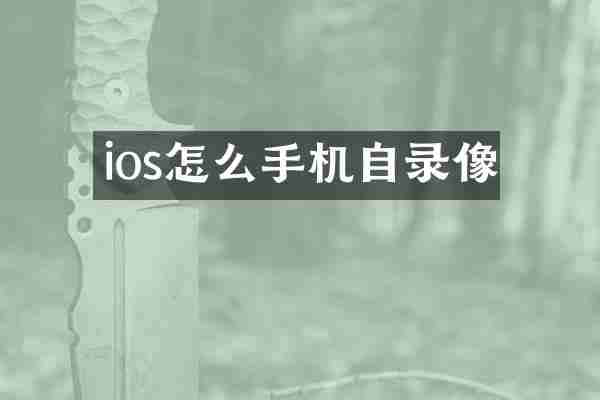 ios怎么手机自录像