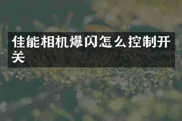 佳能相机爆闪怎么控制开关