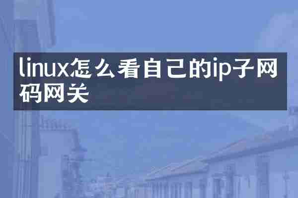 linux怎么看自己的ip子网掩码网关