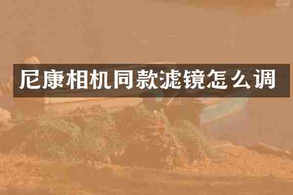 尼康相机同款滤镜怎么调