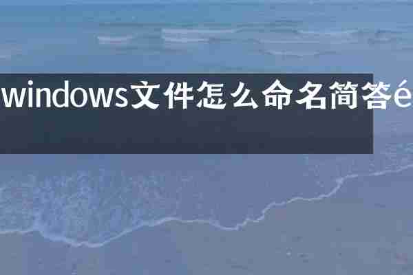 windows文件怎么命名简答题