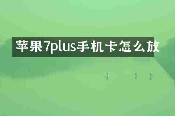 苹果7plus怎么放