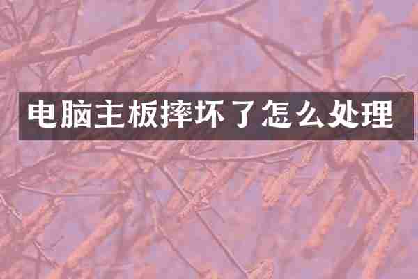 电脑主板摔坏了怎么处理