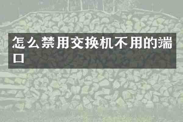 怎么禁用交换机不用的端口