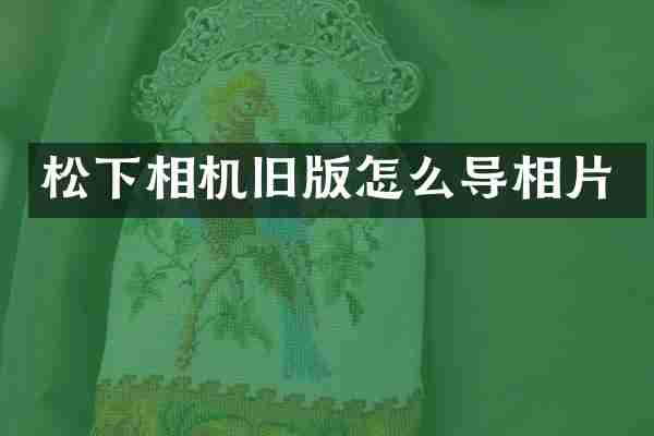 松下相机旧版怎么导相片