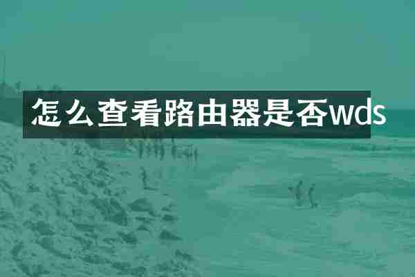 怎么查看路由器是否wds