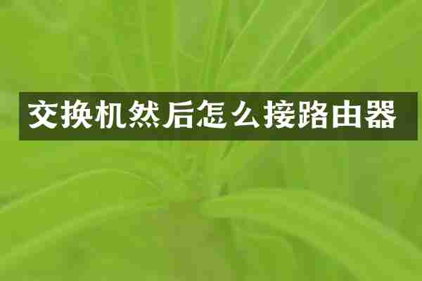 交换机然后怎么接路由器
