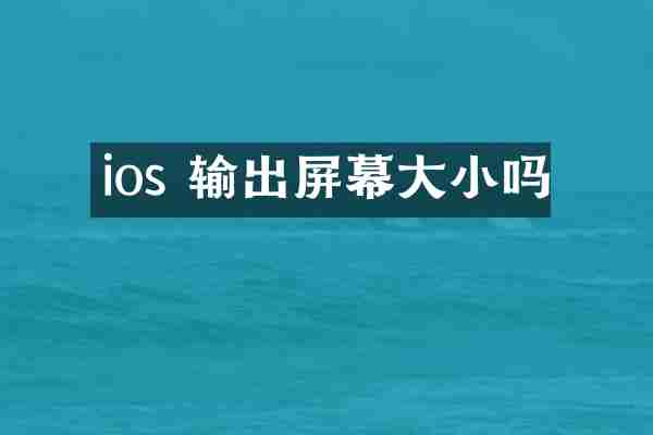 ios 输出屏幕大小吗