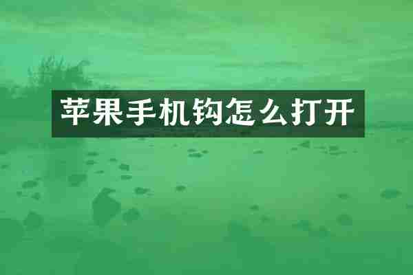 苹果手机钩怎么打开